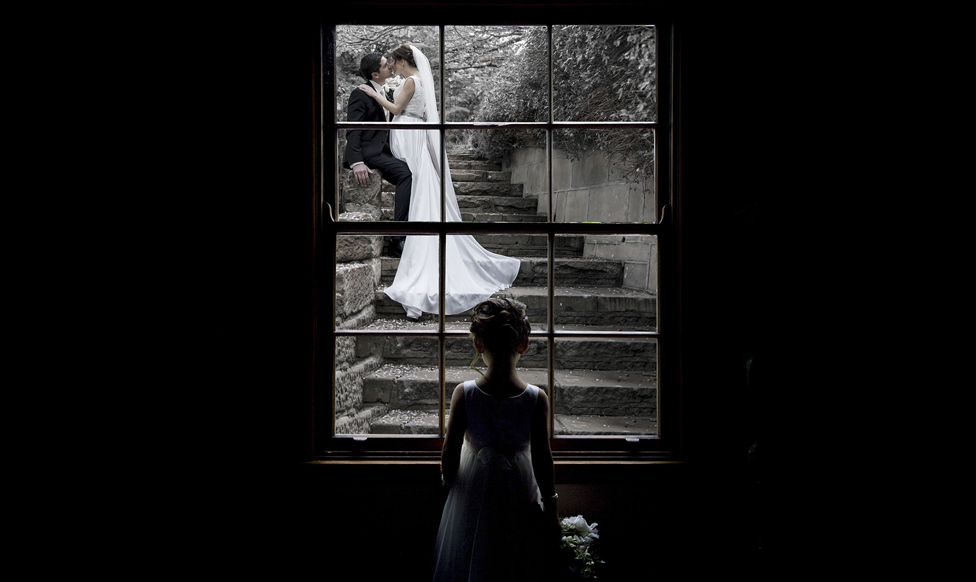 flower girl and window